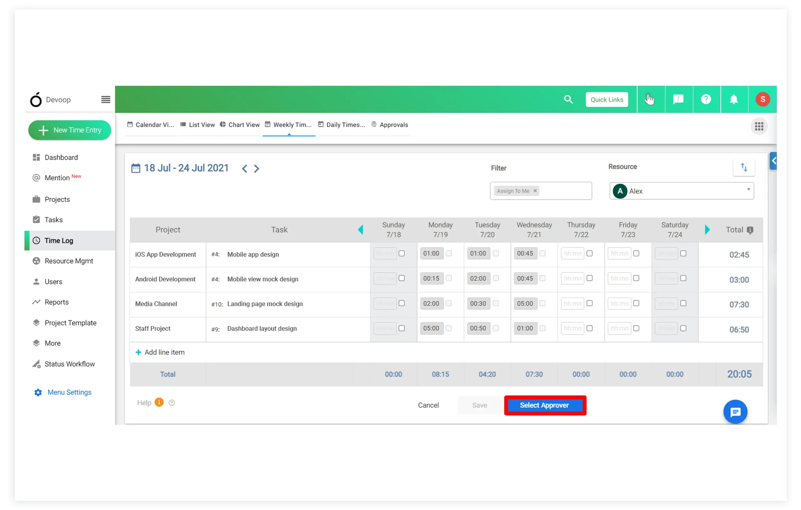 Timesheet Approval